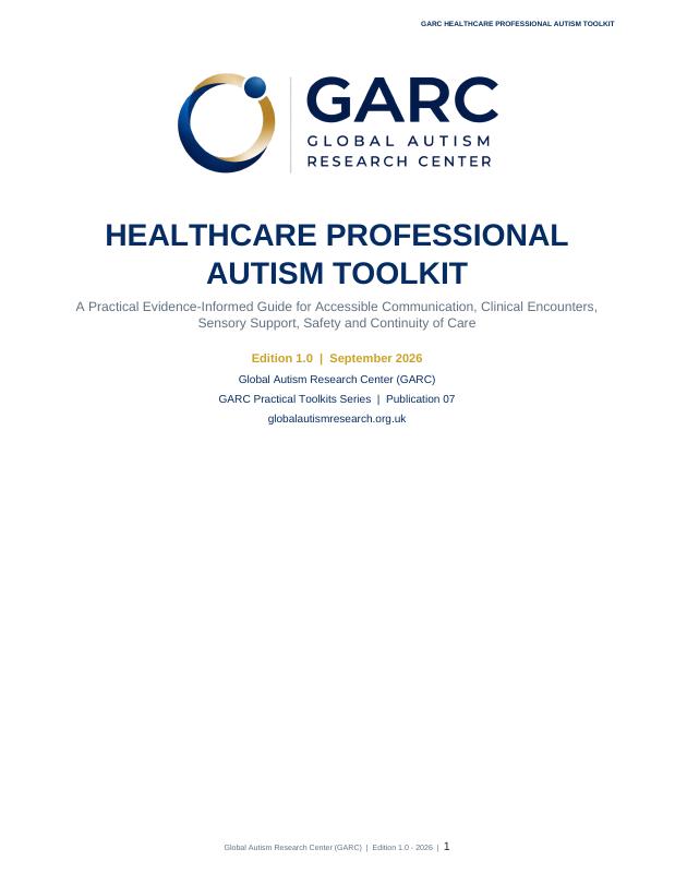 Document cover preview: GARC Healthcare Professional Autism Toolkit